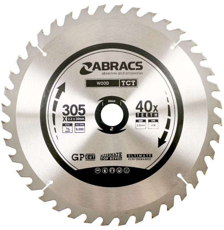 Abracs TCT Blade 305mm x 30mm x 40T - Wood