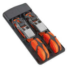 Load image into Gallery viewer, Sealey Ratchet Straps 25mm x 4M Polyester Webbing, S-Hooks 500kg Breaking Strength - Pair
