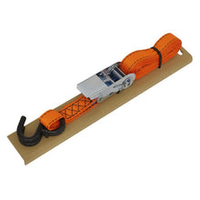 Load image into Gallery viewer, Sealey Ratchet Strap 25mm x 5M Polyester Webbing S-Hook, Corner Protector 600kg Breaking Strength
