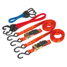 Load image into Gallery viewer, Sealey Ratchet Strap &amp; Bungee Cord Set 6pc
