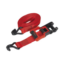 Load image into Gallery viewer, Sealey Ratchet Straps 32mm x 4.9M Polyester Webbing, J-Hooks 1200kg Breaking Strength - 2 Pairs
