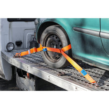 Load image into Gallery viewer, Sealey Car Transporter Ratchet Strap 50mm x 3M Steel Wheel - Single 4500kg Breaking Strength

