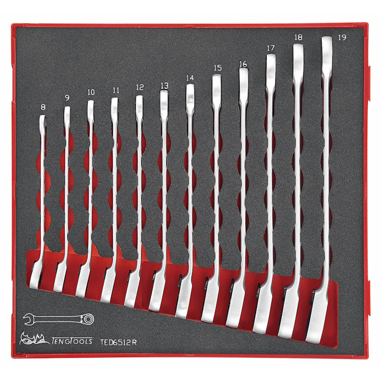 Teng Combination Spanner Set Rev Ratchet 12pcs