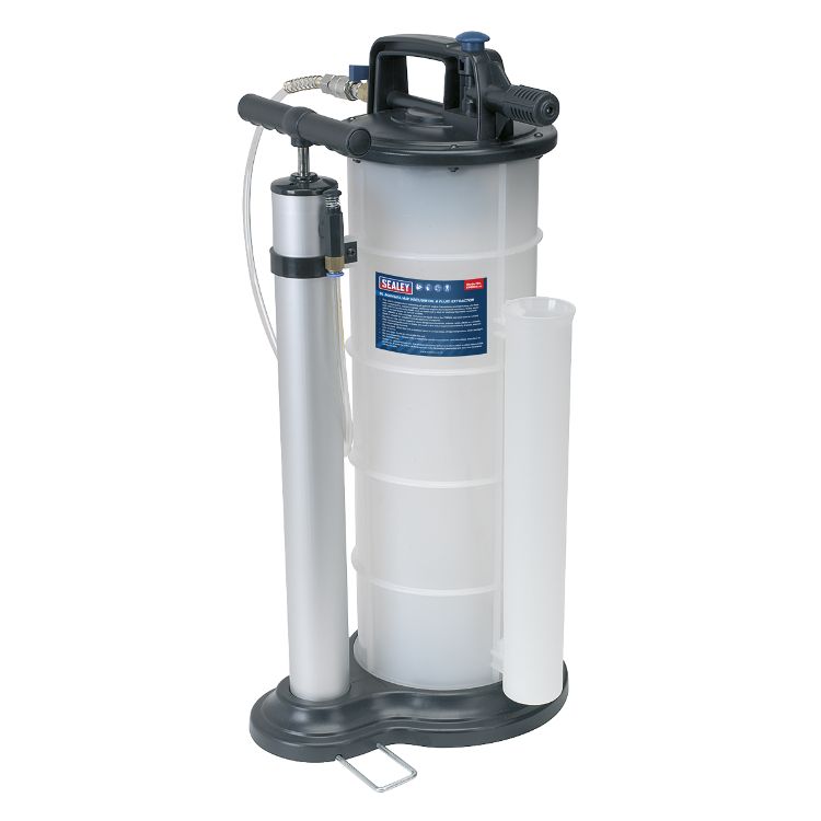 Sealey Vacuum Oil & Fluid Extractor Manual/Air 9L - 6 and 10mm Suction Probes