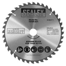 Load image into Gallery viewer, Sealey Blade 254mm x 2.8mm - 30mm Bore 40tpu
