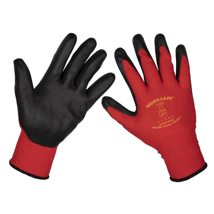 Sealey Flexi Grip Nitrile Palm Gloves X-Large - Pack of 6 Pairs