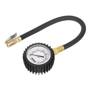 Sealey Tyre Pressure Gauge, Clip-On Chuck 0-7bar(0-100psi)