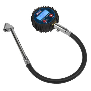 Sealey Digital Tyre Pressure Gauge, Twin Push-On Connector