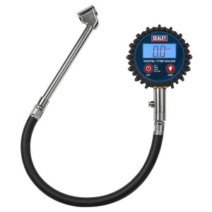 Sealey Digital Tyre Pressure Gauge, Twin Push-On Connector