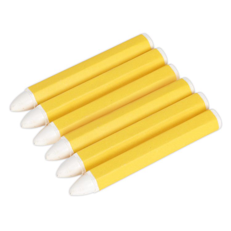 Sealey Tyre Marking Crayon White - Pack of 6
