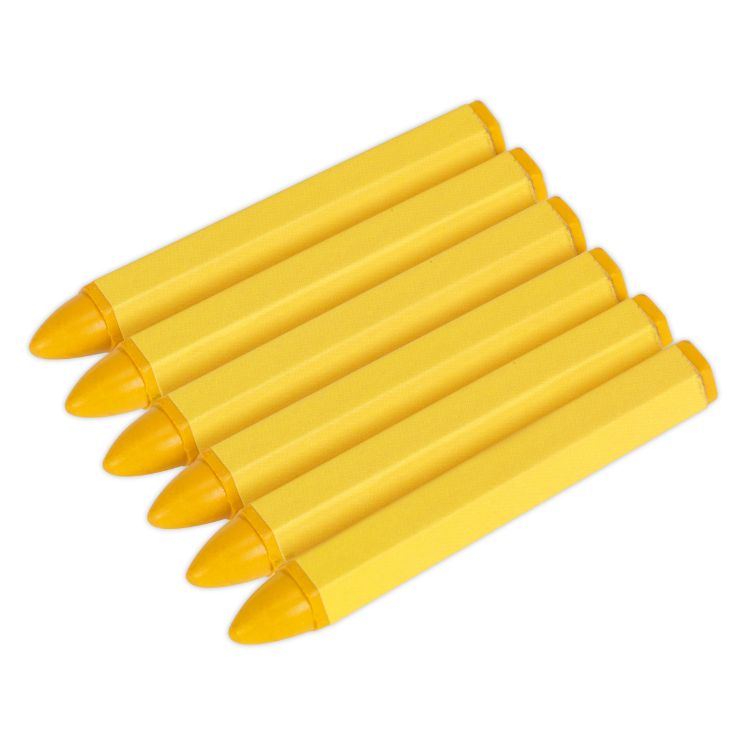 Sealey Tyre Marking Crayon Yellow - Pack of 6