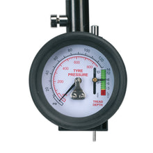 Load image into Gallery viewer, Sealey Tyre Pressure Gauge &amp; Tyre Tread Depth Gauge - Flexible Hose 0-8bar(0-120psi)
