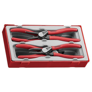 Teng Plier Set 7" Spring Circlip Vinyl Grip 4pcs