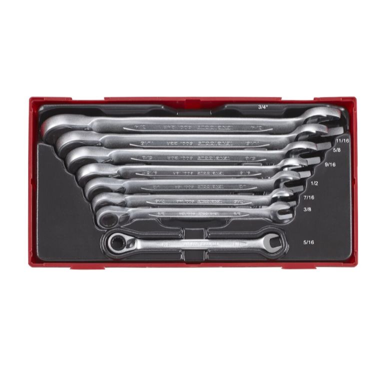 Teng Combination Spanner Set AF Rev Ratchet 8pcs