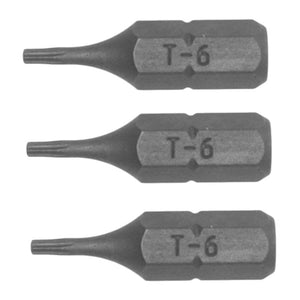 Teng Bit TX6 25mm Long 1/4" Hex Drive 3pcs