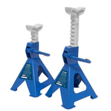 Load image into Gallery viewer, Sealey Axle Stands (Pair) 2 Tonne Capacity per Stand Ratchet Type - Blue
