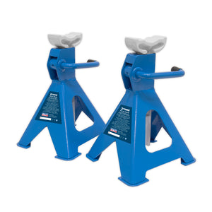 Sealey Axle Stands (Pair) 2 Tonne Capacity per Stand Ratchet Type - Blue