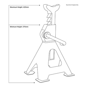 Sealey Axle Stands (Pair) 2 Tonne Capacity per Stand Ratchet Type - Hi-Vis Green