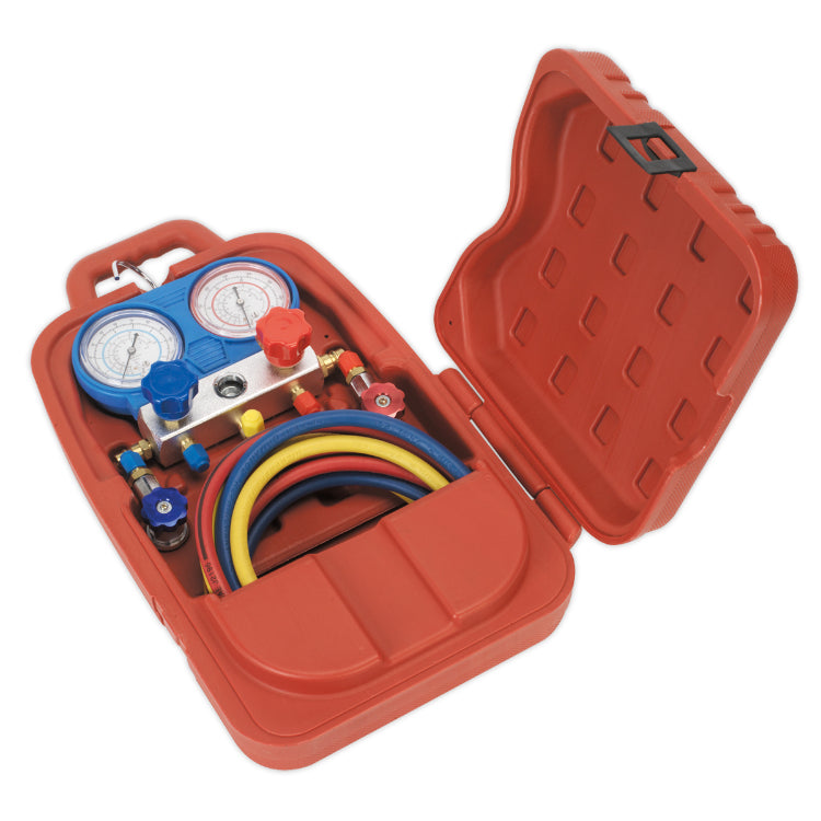 Sealey Air Conditioning System Manifold, Sight Glass