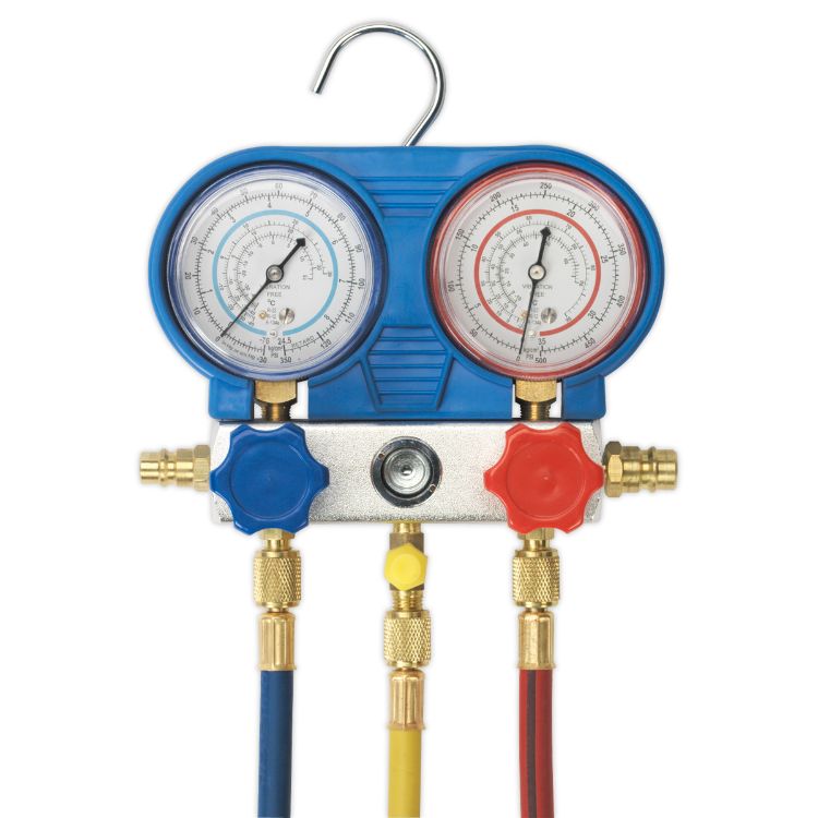 Sealey Air Conditioning System Manifold, Sight Glass