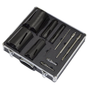 Sealey Diamond 5 Core Kit (38, 52 ,65, 117, 127mm Cores, Adaptors)