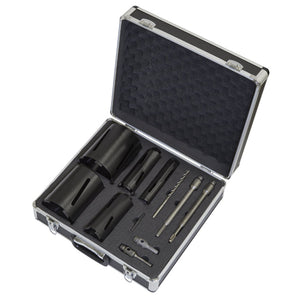 Sealey Diamond 5 Core Kit (38, 52 ,65, 117, 127mm Cores, Adaptors)
