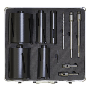 Sealey Diamond 5 Core Kit (38, 52 ,65, 117, 127mm Cores, Adaptors)
