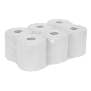 Sealey Paper Roll White 2-Ply Embossed 150M - Pack of 6