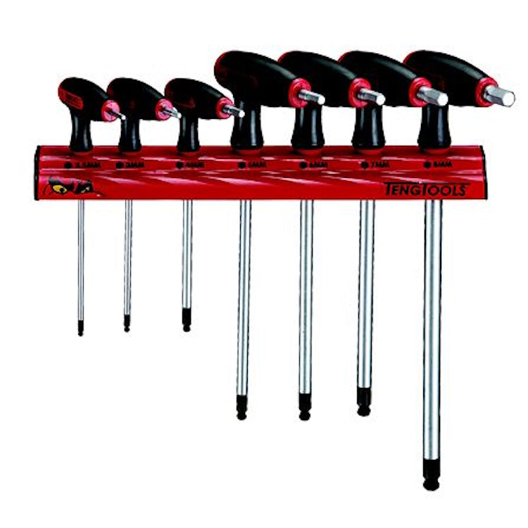 Teng Hex Key Set T-Handle 7pcs AF Wall Rack