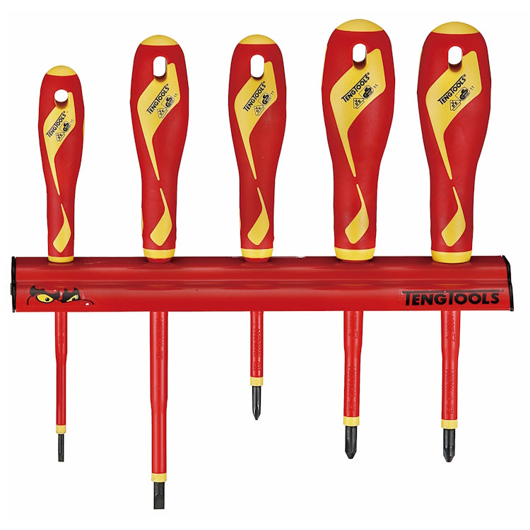 Teng Screwdriver Set 1000V 5pcs Wall Rack
