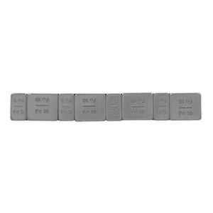 Sealey Wheel Weight 5 & 10g Adhesive Zinc Plated Plastic Coated Strip of 8 (4 x Each Weight) - Pack of 100