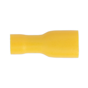 Sealey Fully Insulated Terminal 6.3mm Female Yellow - Pack of 100