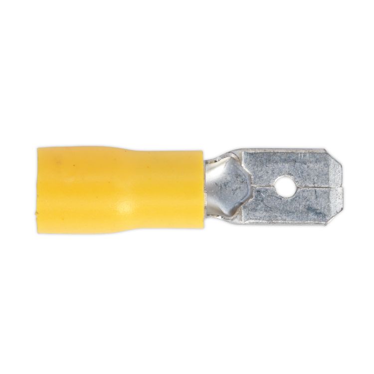 Sealey Push-On Terminal 6.3mm Male Yellow - Pack of 100