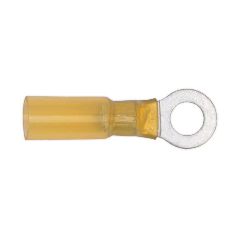 Sealey Heat Shrink Ring Terminal 6.4mm Yellow - Pack of 25