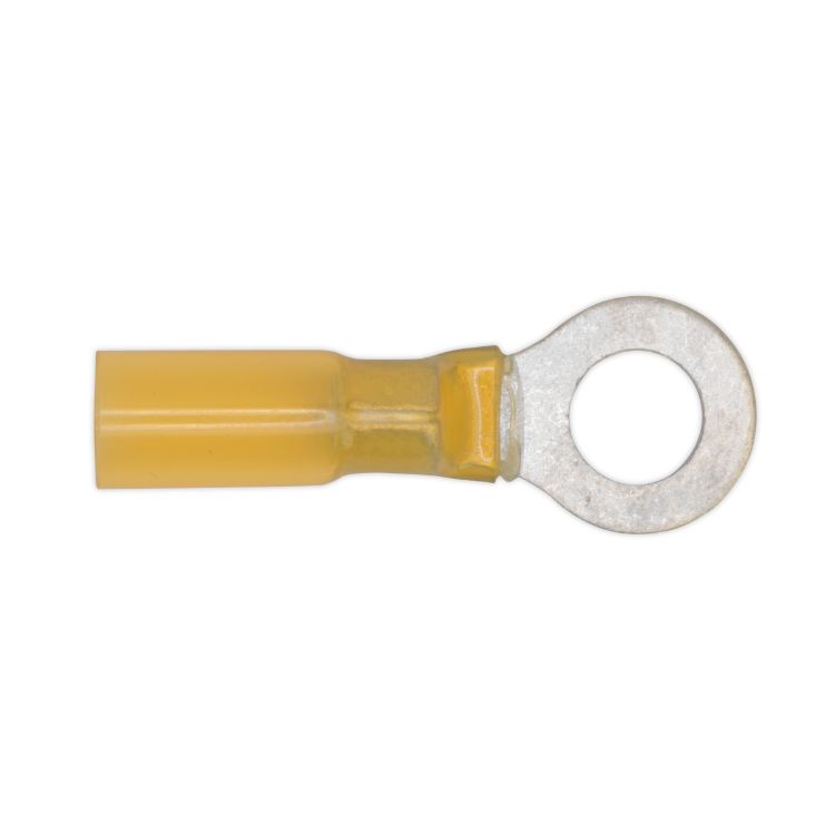Sealey Heat Shrink Ring Terminal 8.4mm Yellow - Pack of 25