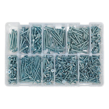 Load image into Gallery viewer, Sealey Self-Tapping Screw Assortment 600pc Countersunk Pozi Zinc
