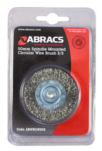 Abracs Spindle Mounted 50mm Circular Wire Brush S/S