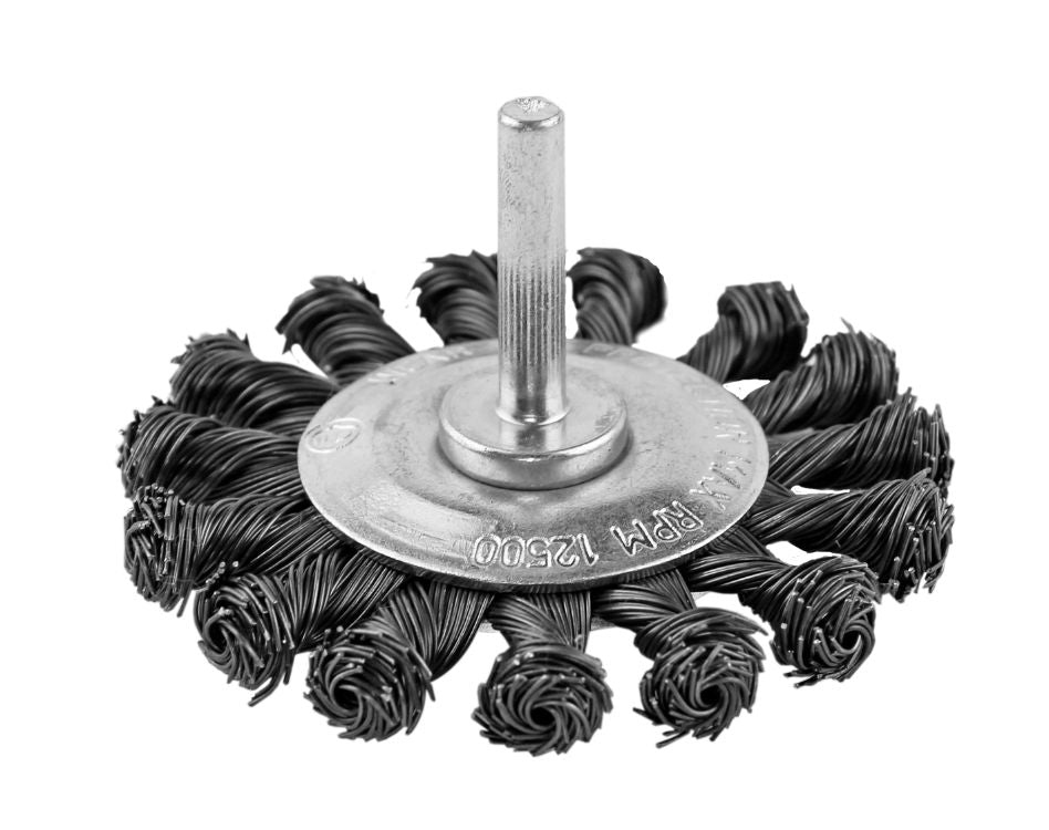 Abracs Spindle Mounted Twist Knot Wire Brush 75mm