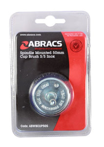 Abracs Spindle Mounted 50mm Cup Wire Brush S/S