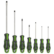 Load image into Gallery viewer, Sealey Screwdriver Set 7pc GripMAX - Slotted/Phillips - Hi-Vis Green (Premier)

