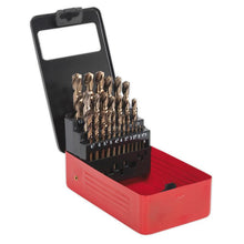 Load image into Gallery viewer, Sealey HSS Cobalt Split Point Fully Ground Drill Bit Set 25pc Metric
