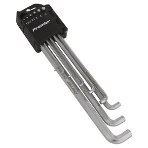 Sealey Hex Key Set 9pc Extra-Long Stubby Element - Metric (Premier)