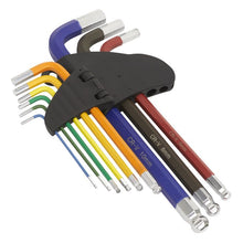 Load image into Gallery viewer, Sealey Ball-End Hex Key Set 9pc Colour-Coded Long - Metric (Premier)
