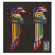 Load image into Gallery viewer, Sealey TRX-Star* &amp; Ball-End Hex Key Set 18pc Long Anti-Slip in Storage Tray (Premier)
