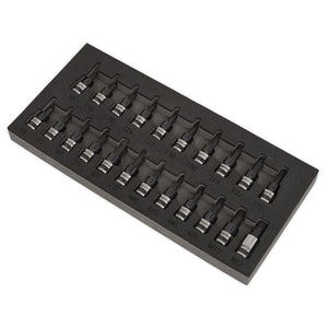 Sealey TRX-Star*/Hex/Spline Socket Bit Set 22pc 3/8" Sq Drive Black Series (Premier)