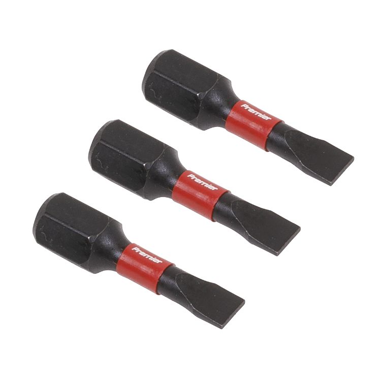 Sealey Slotted 4.5mm Impact Power Tool Bits 25mm - 3pc (Premier)