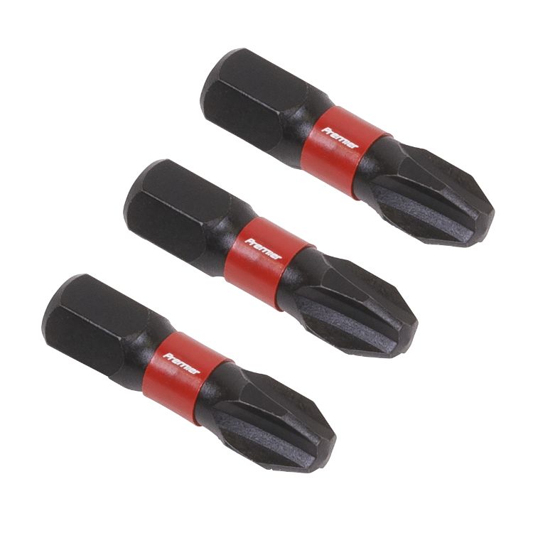 Sealey Phillips #3 Impact Power Tool Bits 25mm - 3pc (Premier)