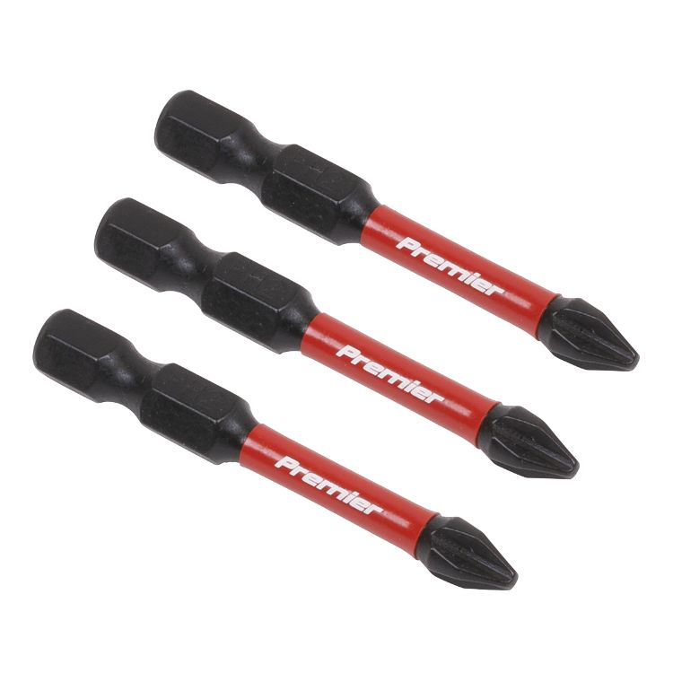 Sealey Phillips #2 Impact Power Tool Bits 50mm - 3pc (Premier)