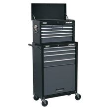 Load image into Gallery viewer, Sealey Topchest &amp; Rollcab Combination 13 Drawer Ball-Bearing Slides - Black/Grey
