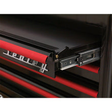 Load image into Gallery viewer, Sealey Rollcab 6 Drawer Wide Retro Style - Black, Red Anodised Drawer Pulls
